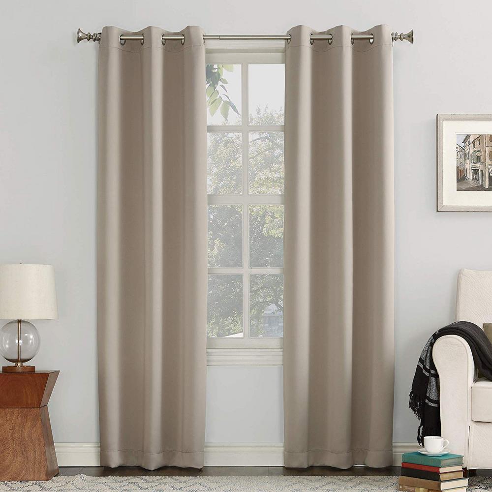 Sun Zero Blackout Gavin 63 In L Blackout Curtain Panel In Stone