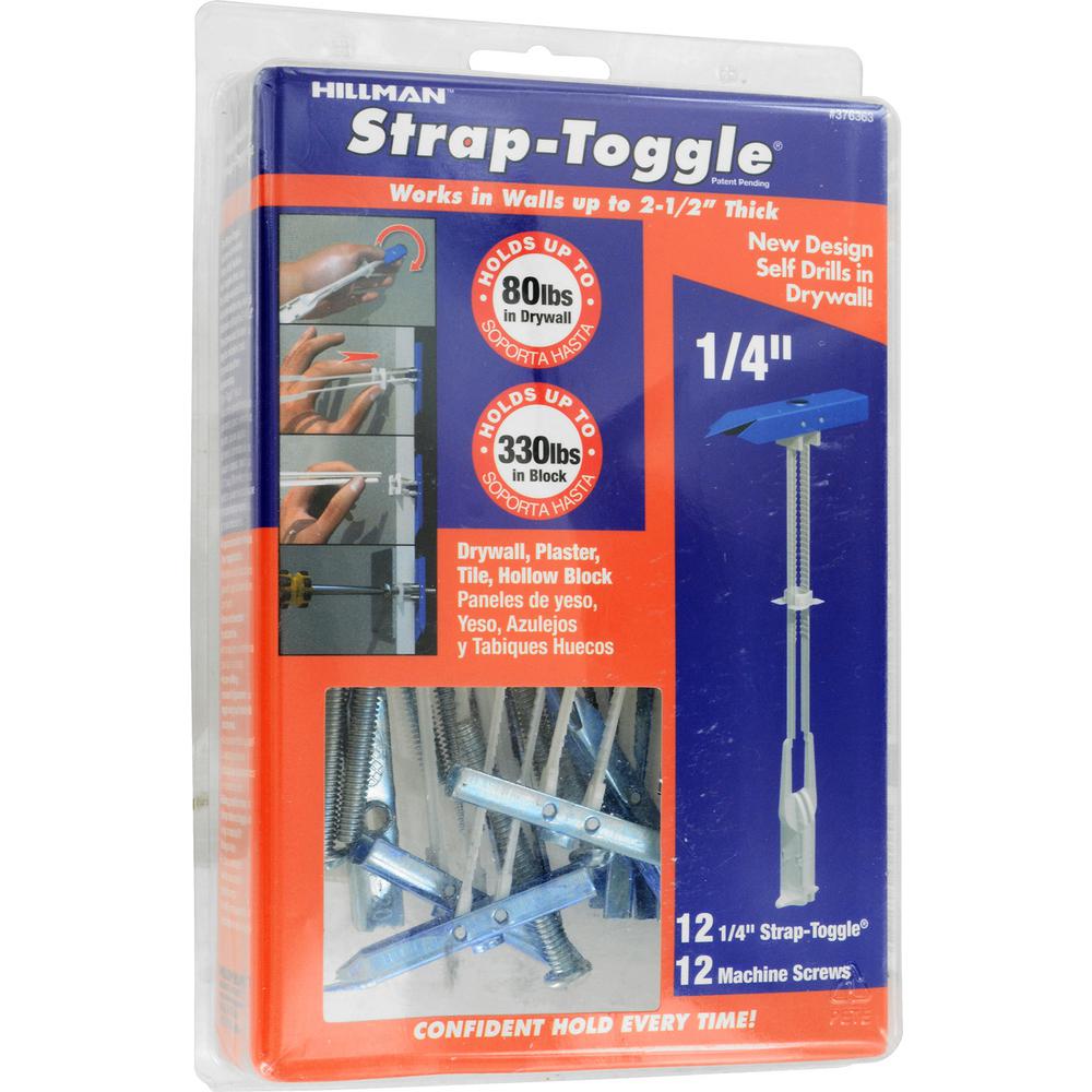 Hillman 1 4 In Strap Toggle 12 Pack 376363 The Home Depot