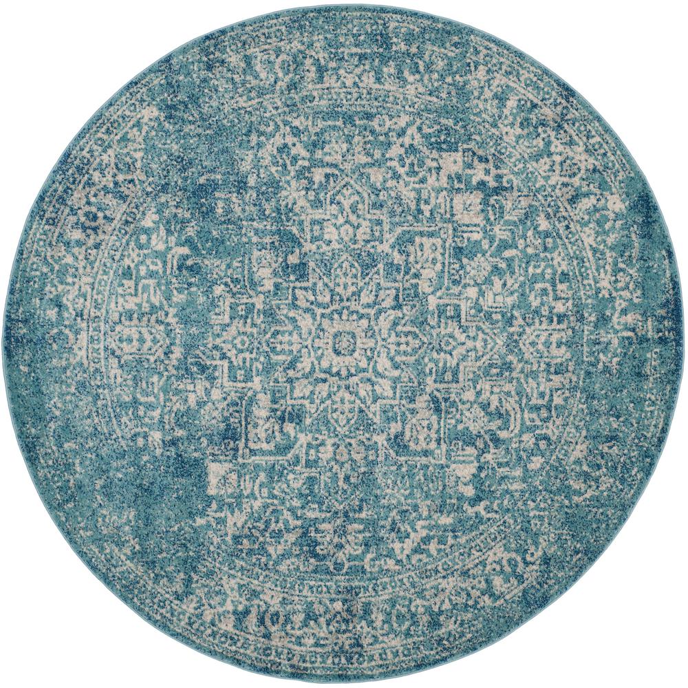 Safavieh Evoke Blue Ivory 5 Ft X Round Area Rug Evk256c 5r Safavieh Evoke Blue Ivory 5 Ft X Round Area Rug