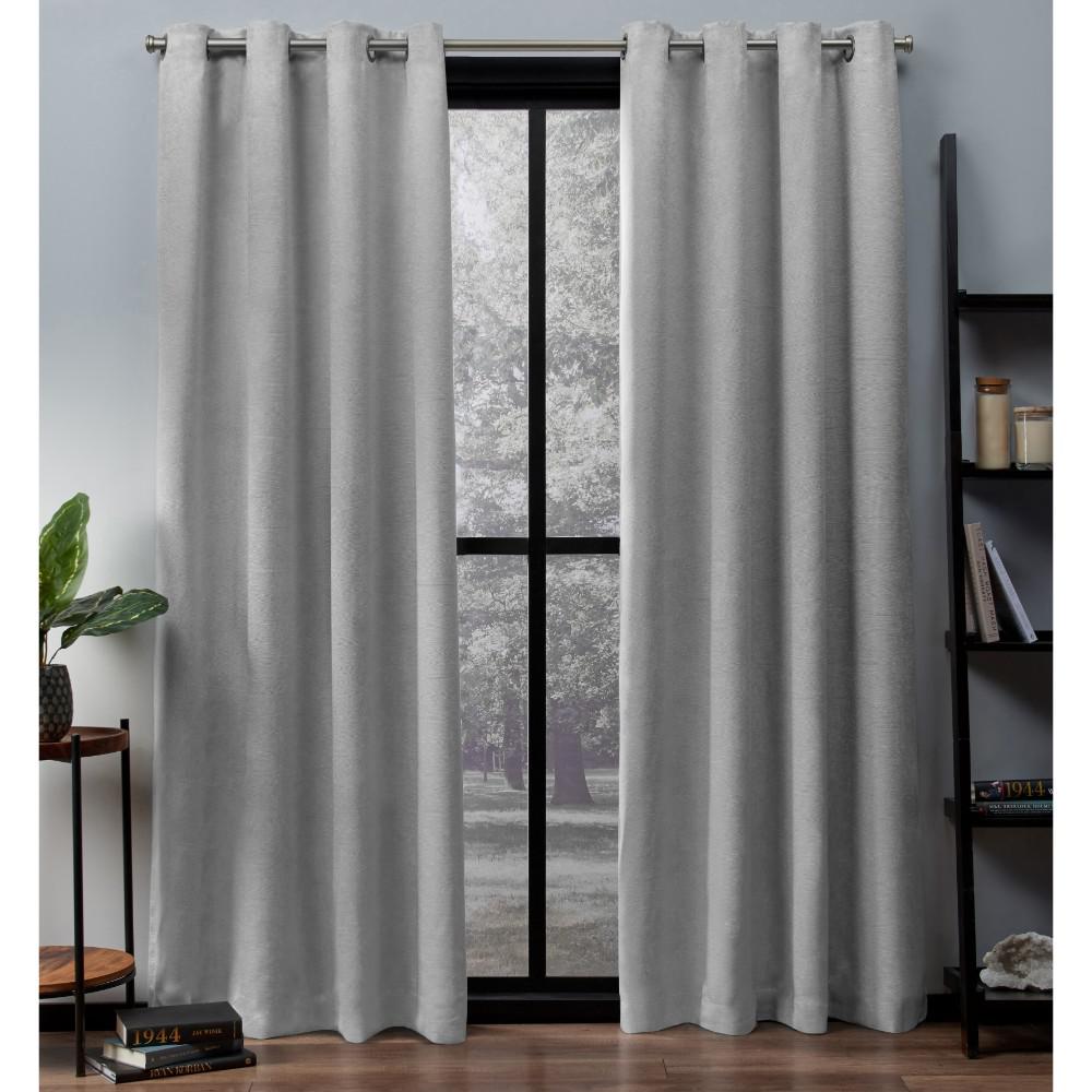 Oxford 52 in. W x 63 in. L Woven Blackout Grommet Top Curtain Panel in