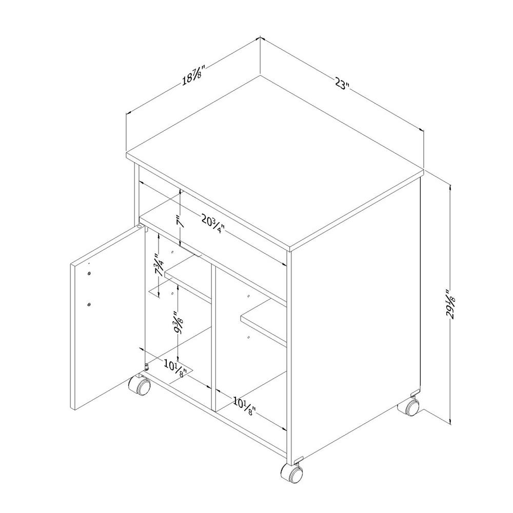 South Shore Axess Pure White Printer Stand 7250691 The Home Depot