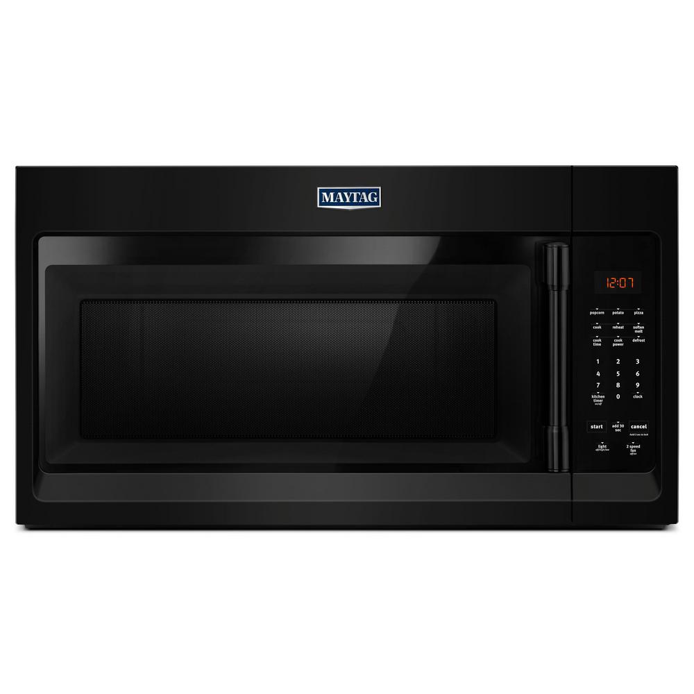 Maytag 1 7 Cu Ft Over The Range Microwave Hood In Black Mmv1174fb Maytag 1 7 Cu Ft Over The Range Microwave Hood In Black