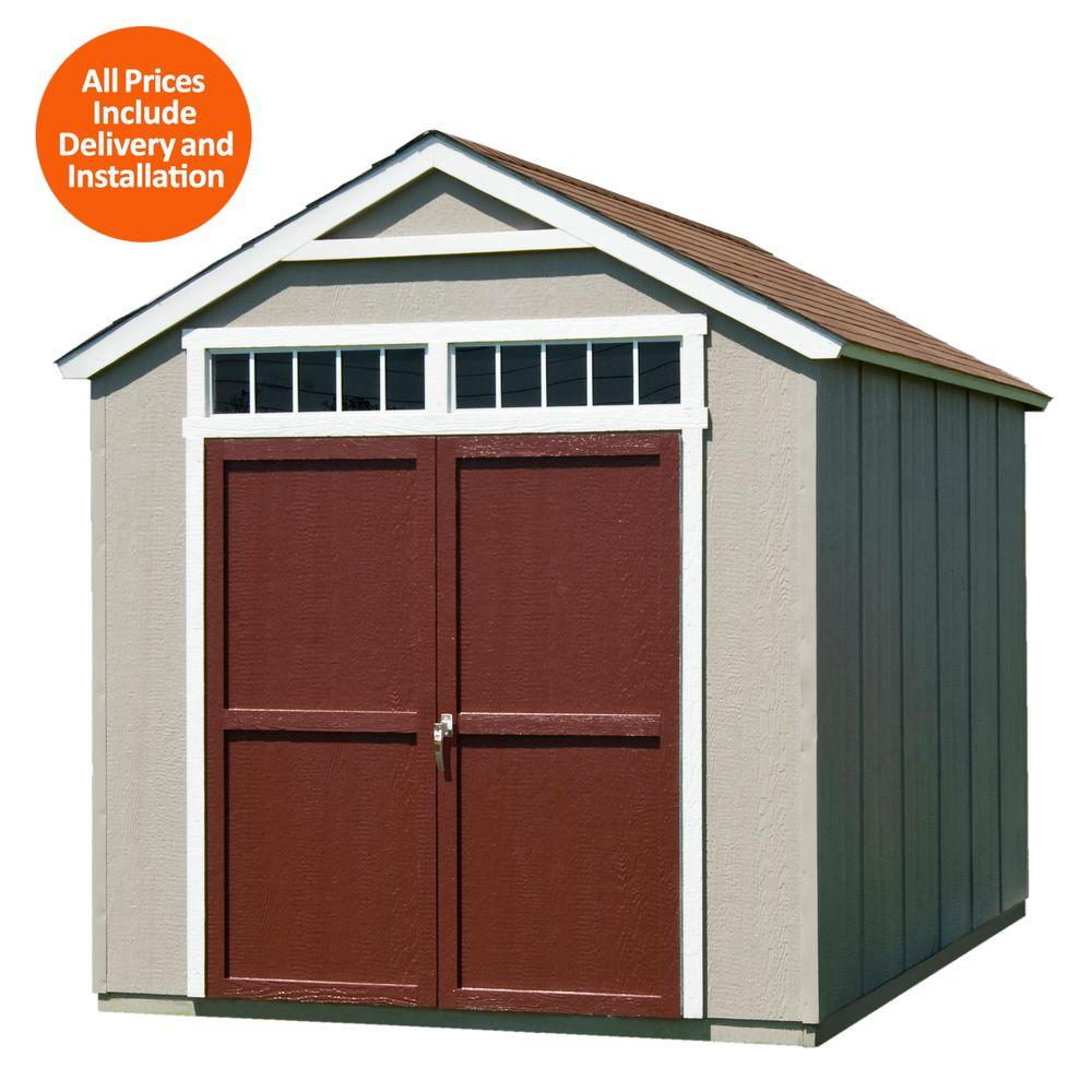 Handy Home Products Installed Majestic 8 Ft X 12 Ft Wood Storage
