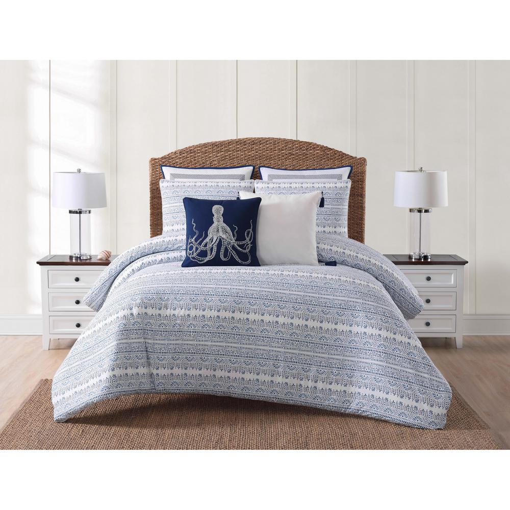 Oceanfront Resort Reef 3 Piece White And Blue Full Queen Quilt Set Qs2358fq 2300 The Home Depot