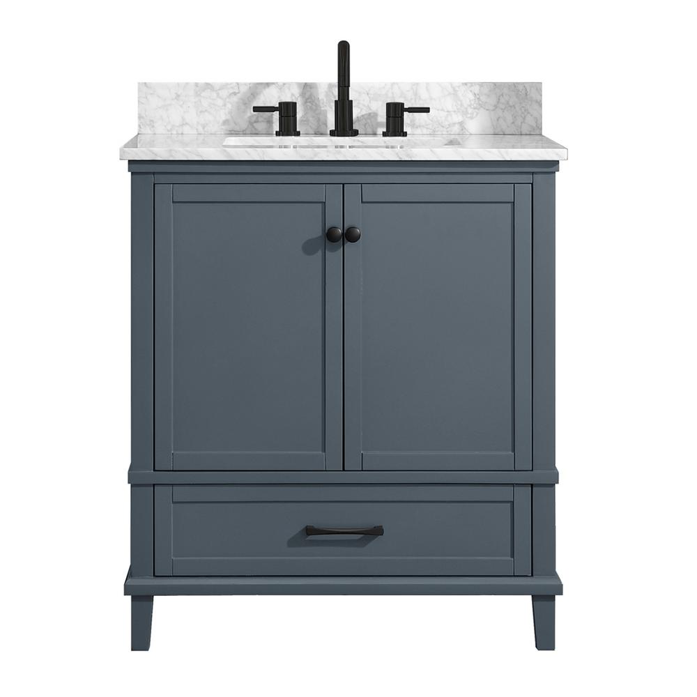Home Decorators Collection Merryfield 31 In W X 22 D Bath Vanity Dark Blue Gray With Marble Top Carrara White Basin 19112 Vs31 Dg The Depot D Bath Vanity In Dark Blue Gray, 40 Inch Bath Vanity With Top