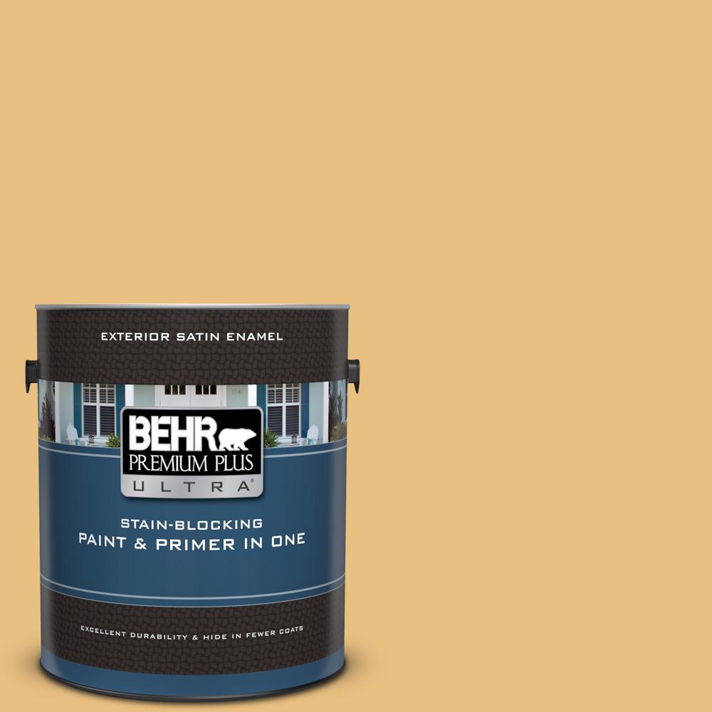 Behr Premium Plus Ultra 1 Gal Ul180 20 Charismatic Satin Enamel Exterior Paint And Primer In One 985401 The Home Depot