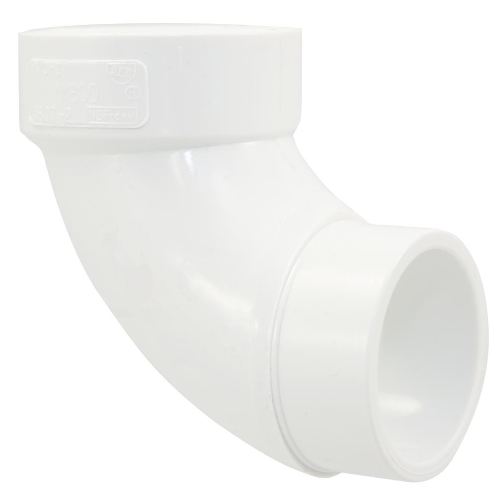 NIBCO 1-1/2 In. PVC DWV 90-Degree Spigot X Hub Street Elbow (10-Pack ...