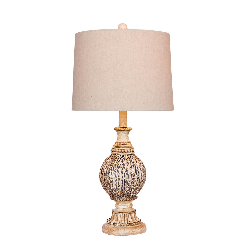 Fangio Lighting 27 In Antique White Moroccan Branch Urn Metal Table Antique White Moroccan Branch Urn Metal Table Lamp