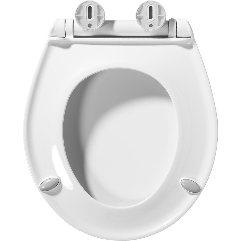 White Push n'Clean Round Closed Front Toilet Seat Bathroom Accessory