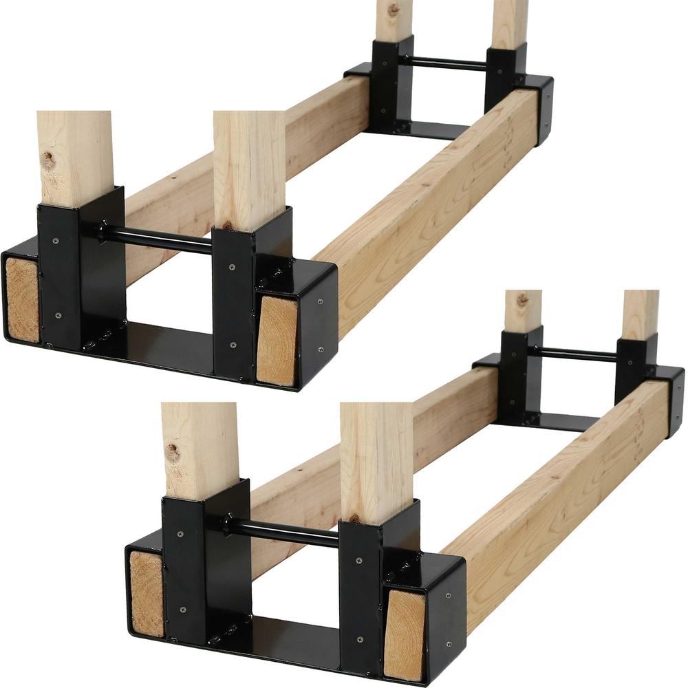 Sunnydaze Decor Steel Firewood Log Rack Bracket Kit Adjustable to Any