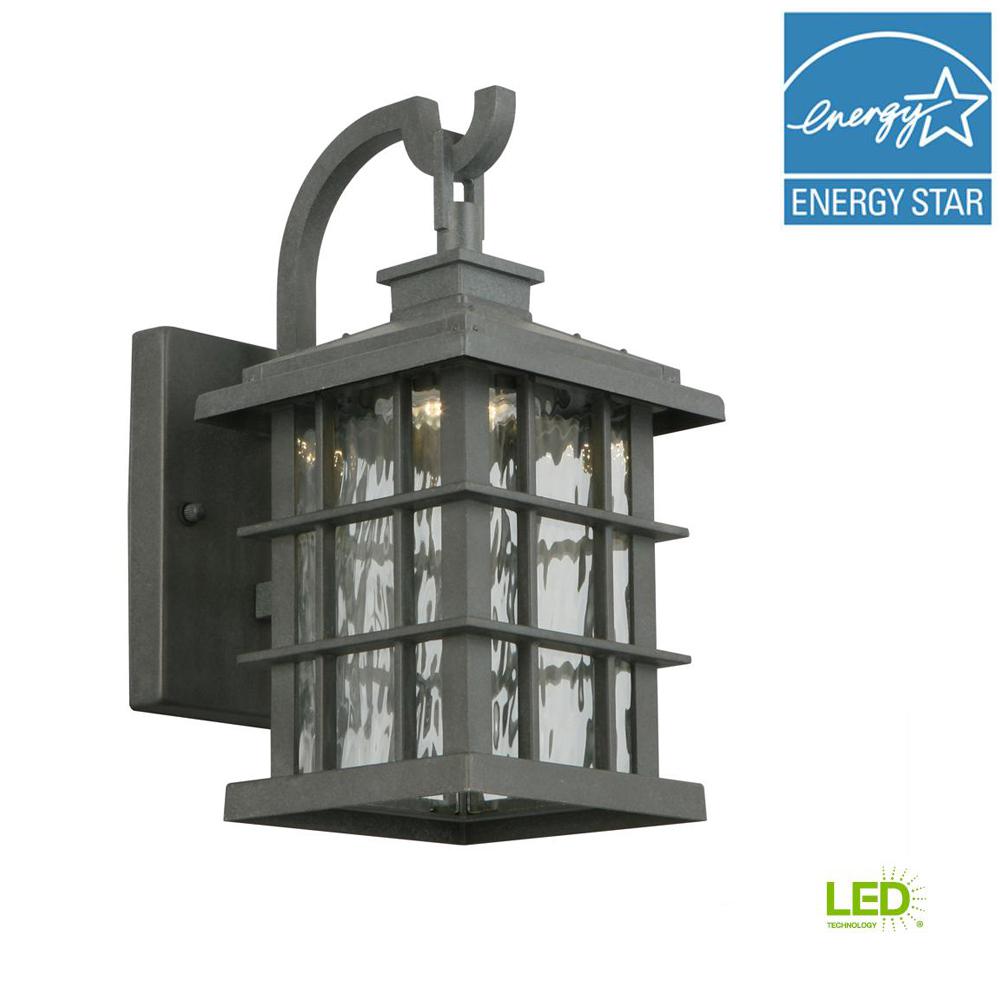 Outdoor Wall Lighting The Home Depot Summit Ridge Collection Zinc Outdoor Integrated Led Small Wall