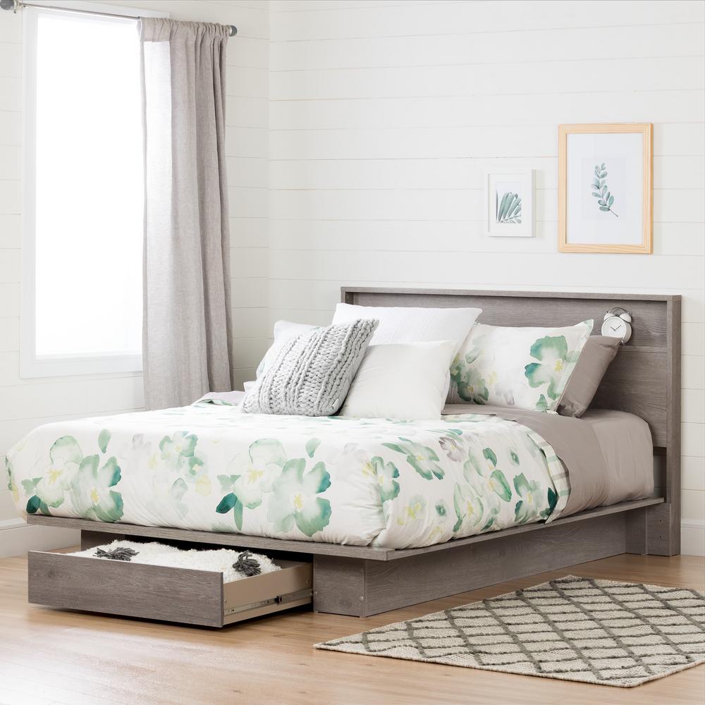 South S Holland Sand Oak Full Queen Platform 11288 The Home Depot Holland Sand Oak Full Queen Platform