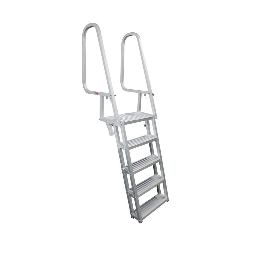 Extreme Max 3005.3430 Aluminum 5 Step Under Mount Pontoon Ladder 2 year Warranty