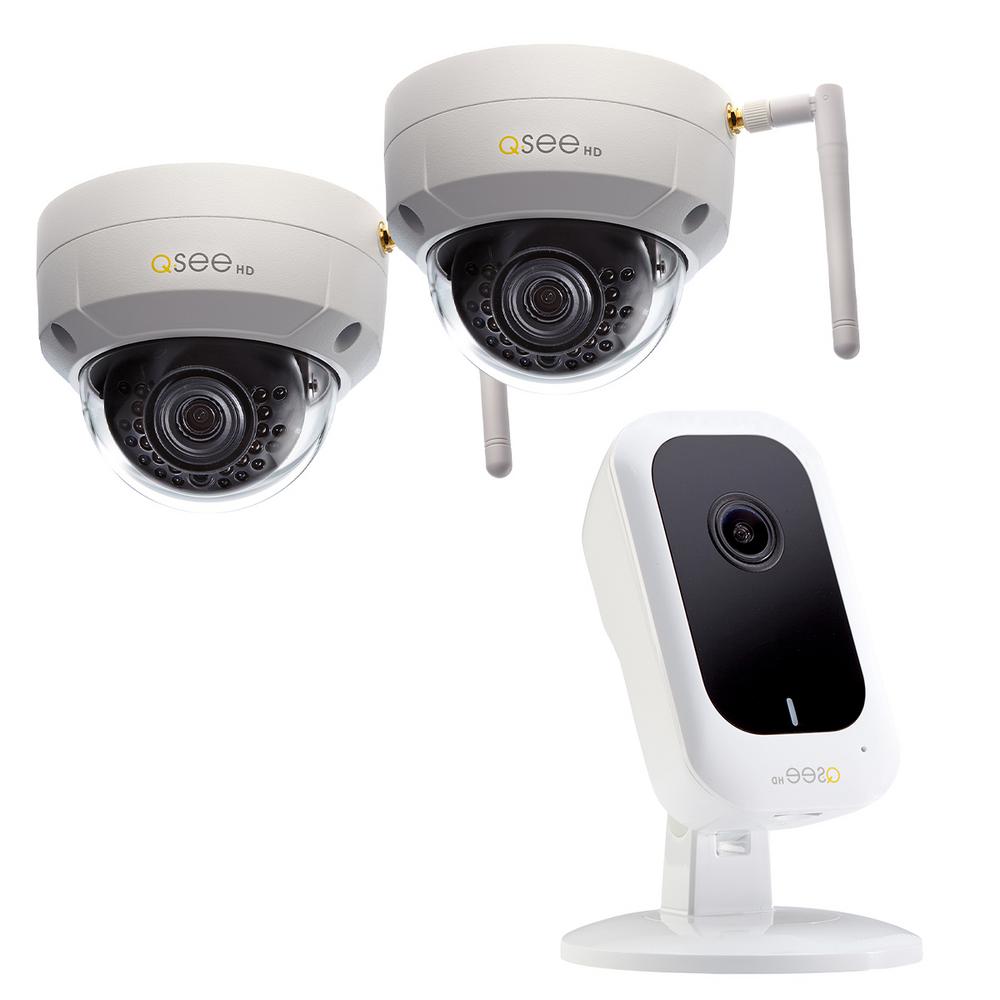QSEE (2) 3MP WiFi IP Dome Surveillance Camera with 3MP WiFi IP Mini