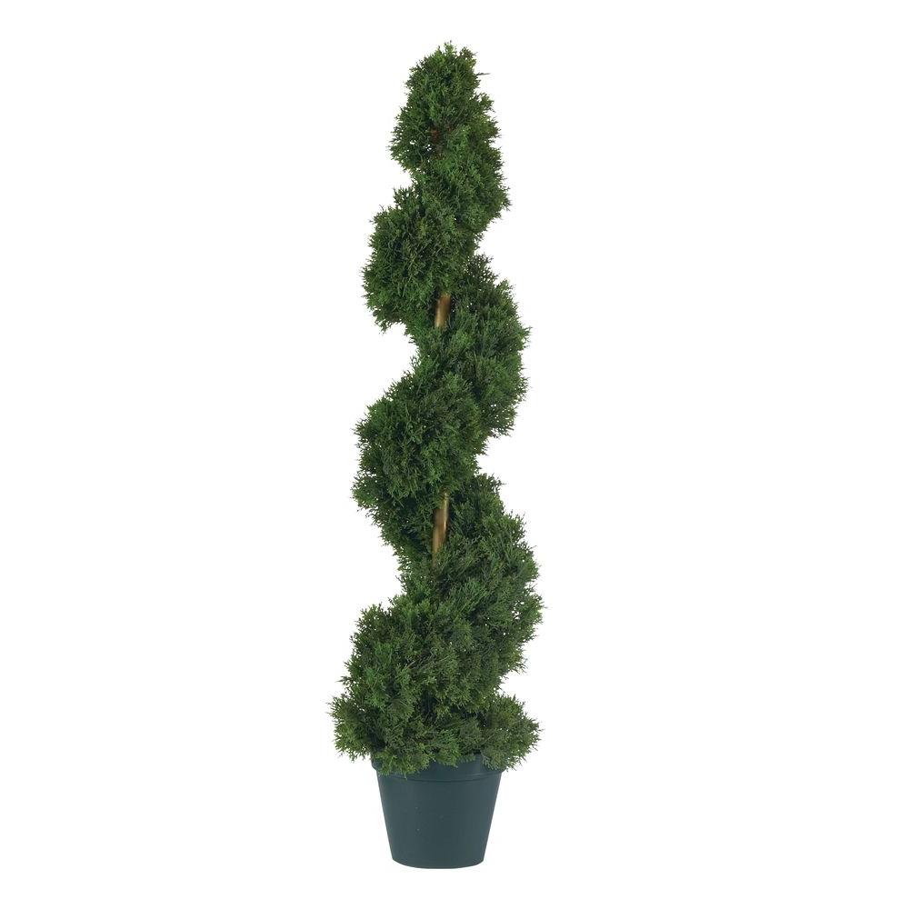 Decorative Natural Looking Artificial Faux Fake 3/' Cedar Spiral Silk Tree Plants