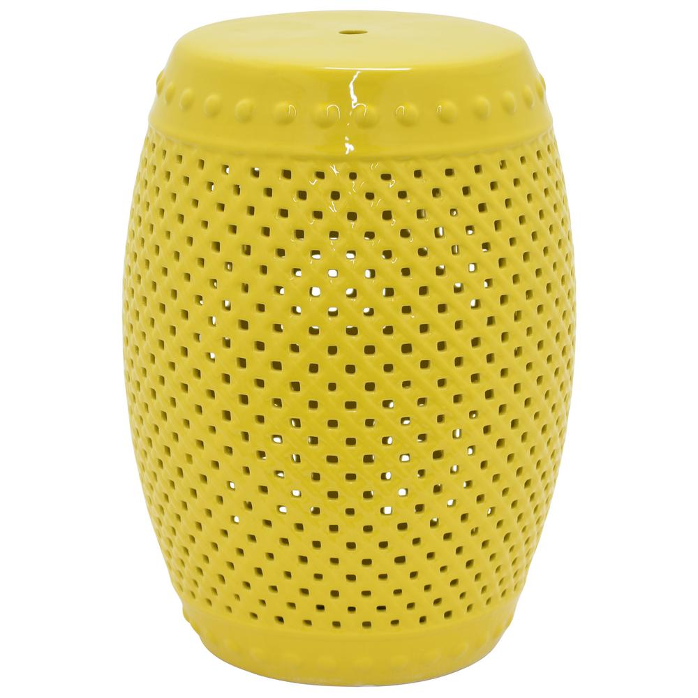 Three Hands 18 5 In Yellow Garden Stool 28779 The Home Depot Yellow Garden Stool