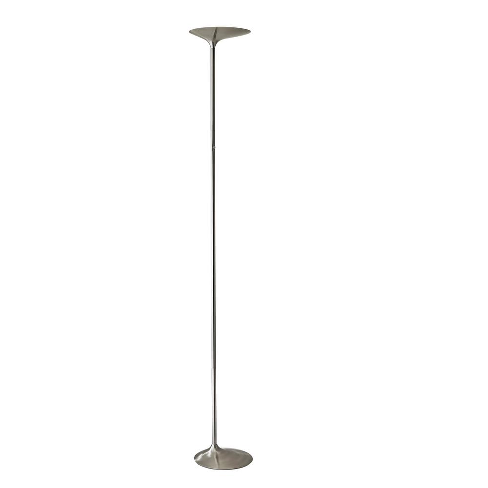 Globe Electric 71 in. Black Satin LED Floor Lamp Torchiere with Energy