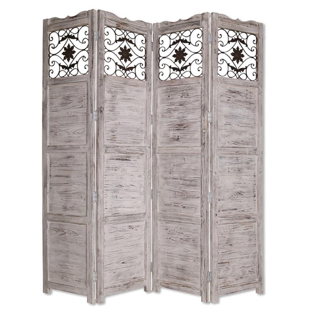 Nantucket 7 Ft White 4 Panel Room Divider