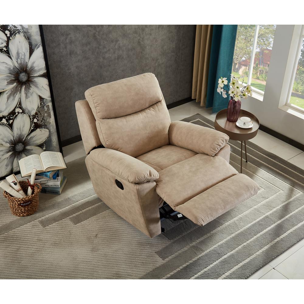 Boyel Living Beige Manual Ergonomic Recliner For Room Chair Beige Manual Ergonomic Recliner