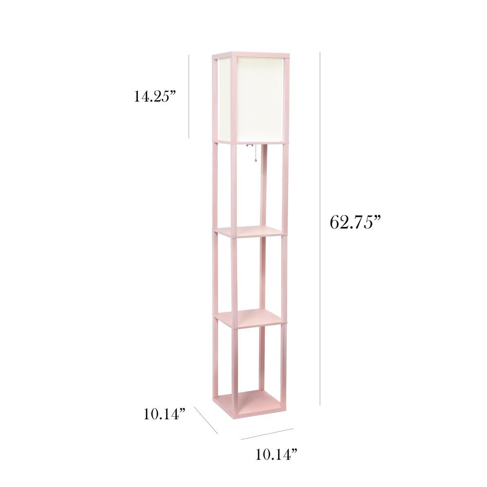 Simple Designs 63 3 In Etagere Light Pink Floor Lamp Organizer