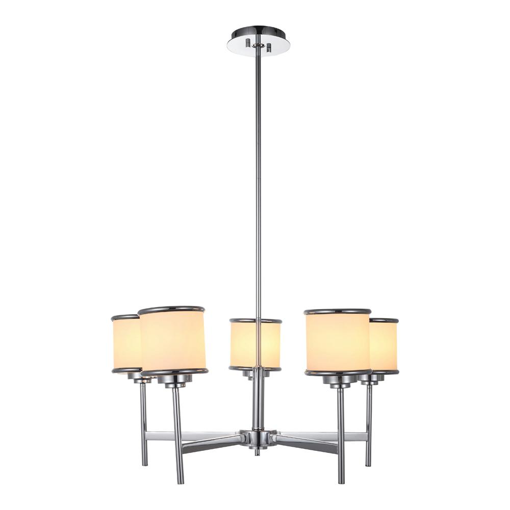 Ove Decors Max I 5 Light Chrome Chandelier With Frosted Glass Shades Ove Decors Max I 5 Light Chrome Chandelier With Frosted Glass Shades