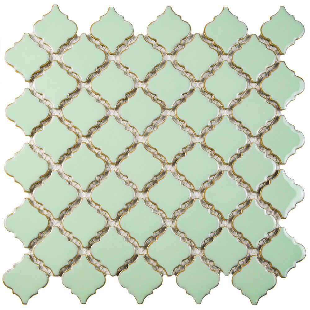 Merola Tile Hudson Tangier Light Green 12-3/8 In. X 12-1/2 In. X 5 Mm ...