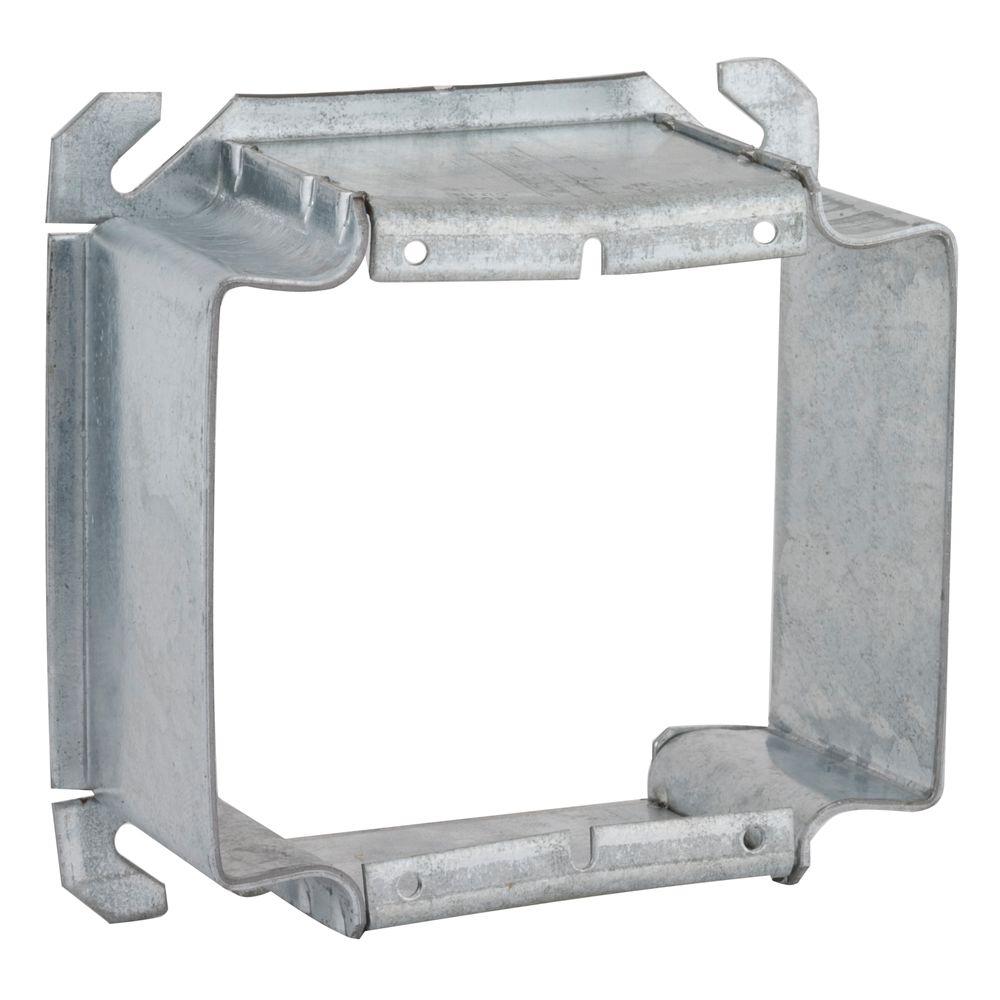 RACO 4 in. Square Two Device Mud Ring, Raised 2 in. (25-Pack)-796 - The ...