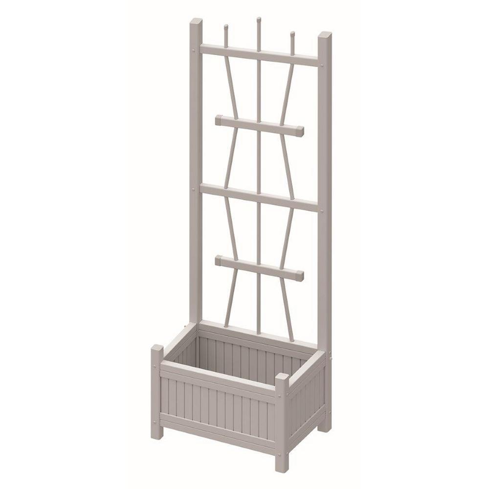 Uv Resistant White Vinyl Planters Garden Center The Home Depot