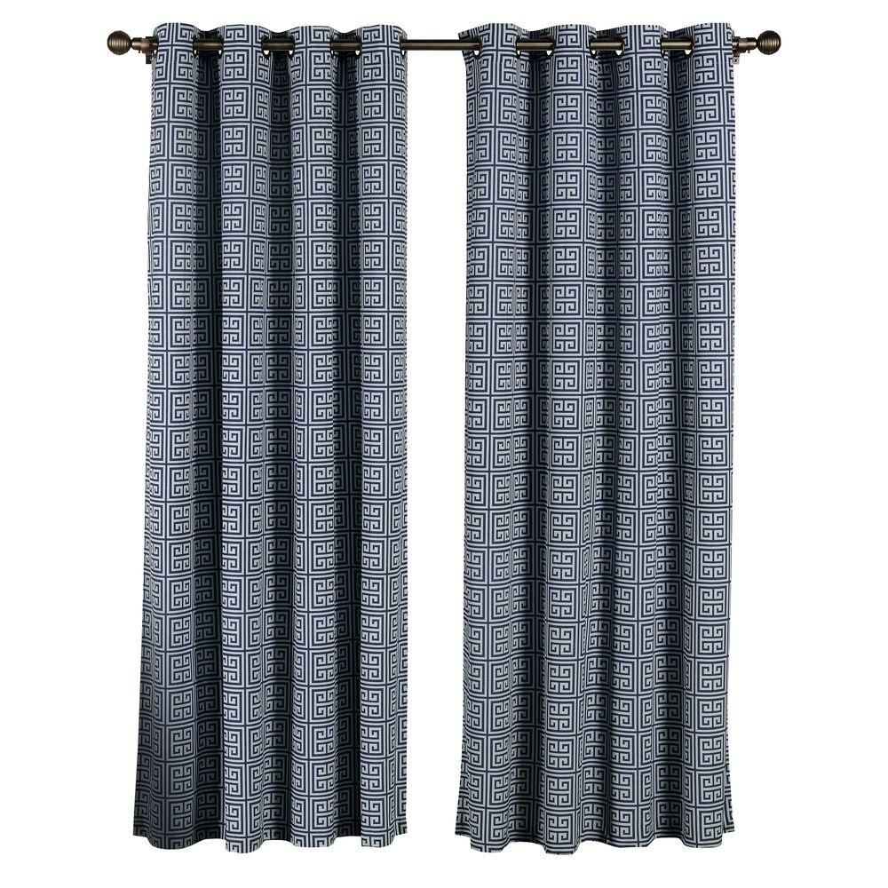 Window Elements Semi Opaque Greek Key Cotton Blend Extra Wide 96