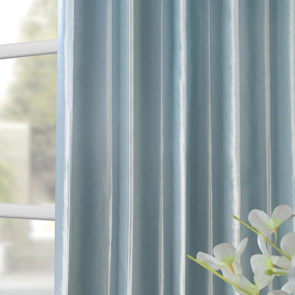 Exclusive Fabrics Furnishings Winter Ice Blue Blackout Faux Silk