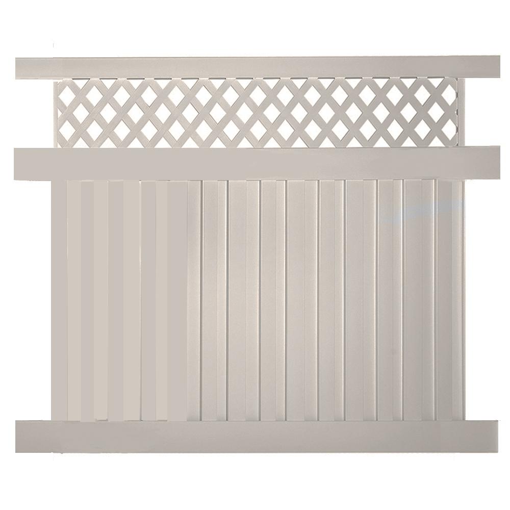 Weatherables Clearwater 6 ft. H x 8 ft. W Tan Vinyl Privacy Fence Panel