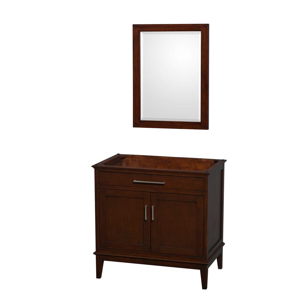 Wyndham Collection Hatton 35 in. Vanity with Mirror in Dark