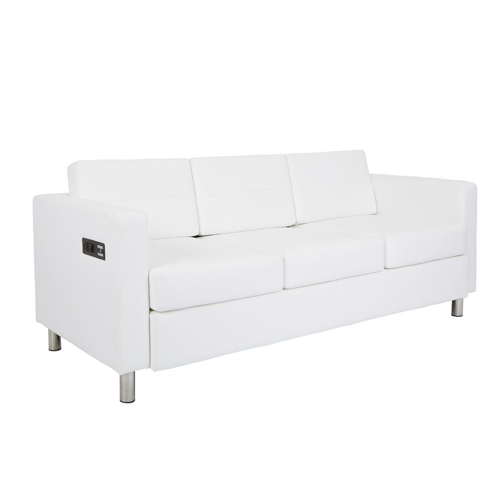 White Sofas Living Room Furniture The Home Depot