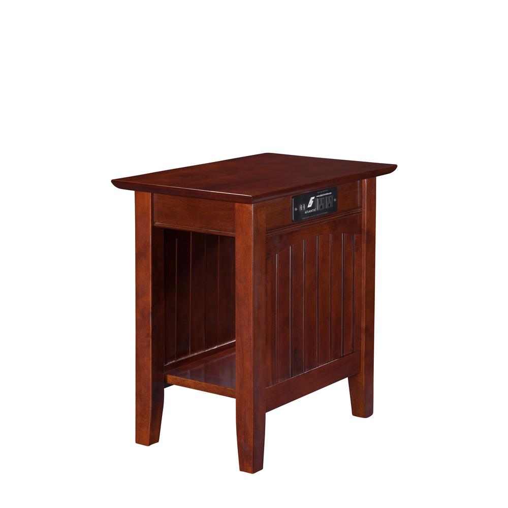 Atlantic Furniture Nantucket Walnut Chair Side Table With