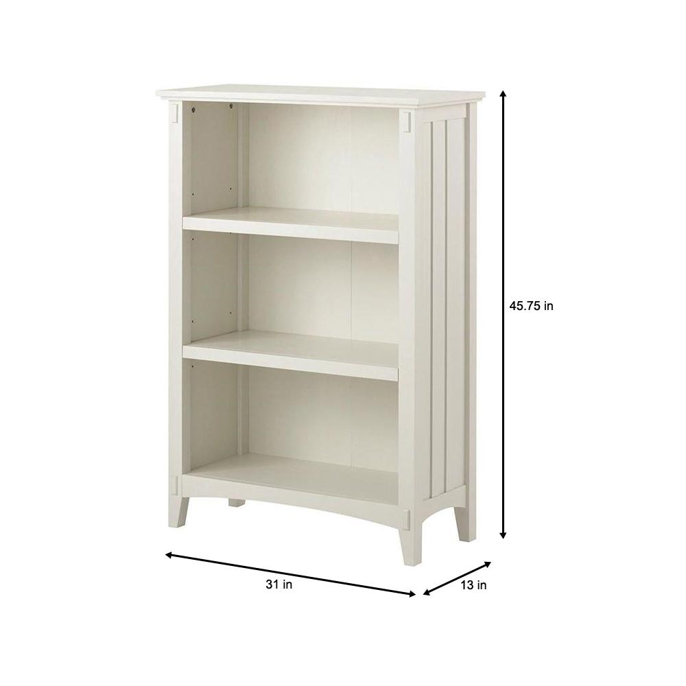 Home Decorators Collection Artisan White 3 Shelf Open Bookcase