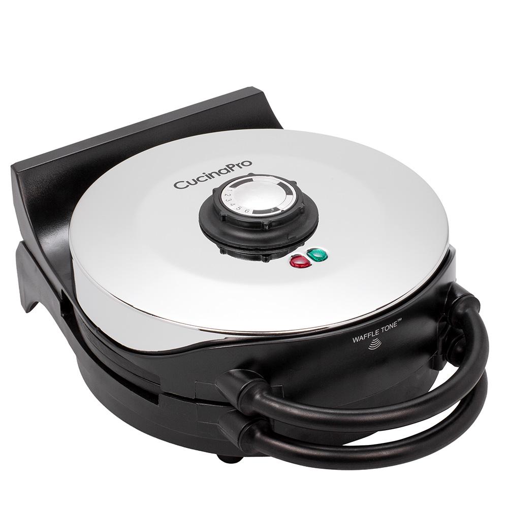 CucinaPro Classic Round Belgian Waffle Maker in Black-1476 - The Home Depot