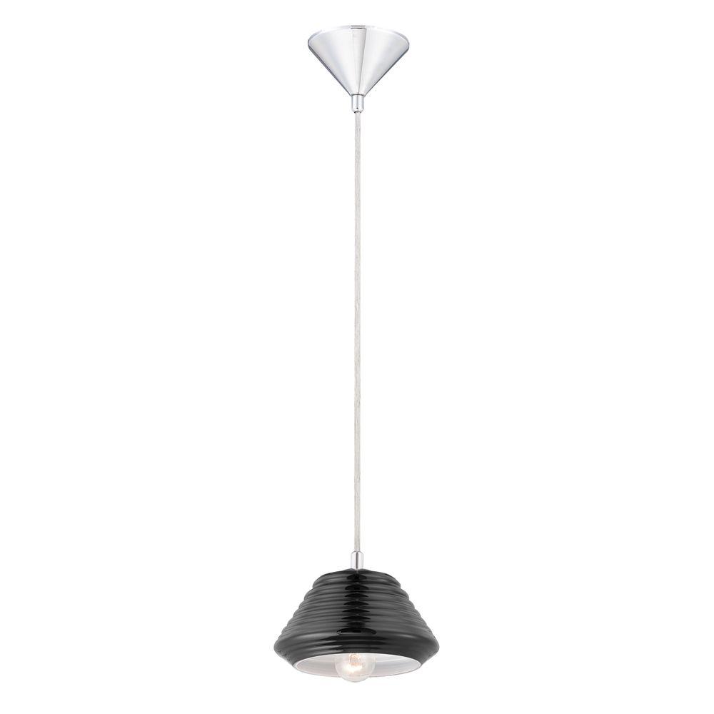 Vaso Collection 1 Light Chrome And Black Pendant