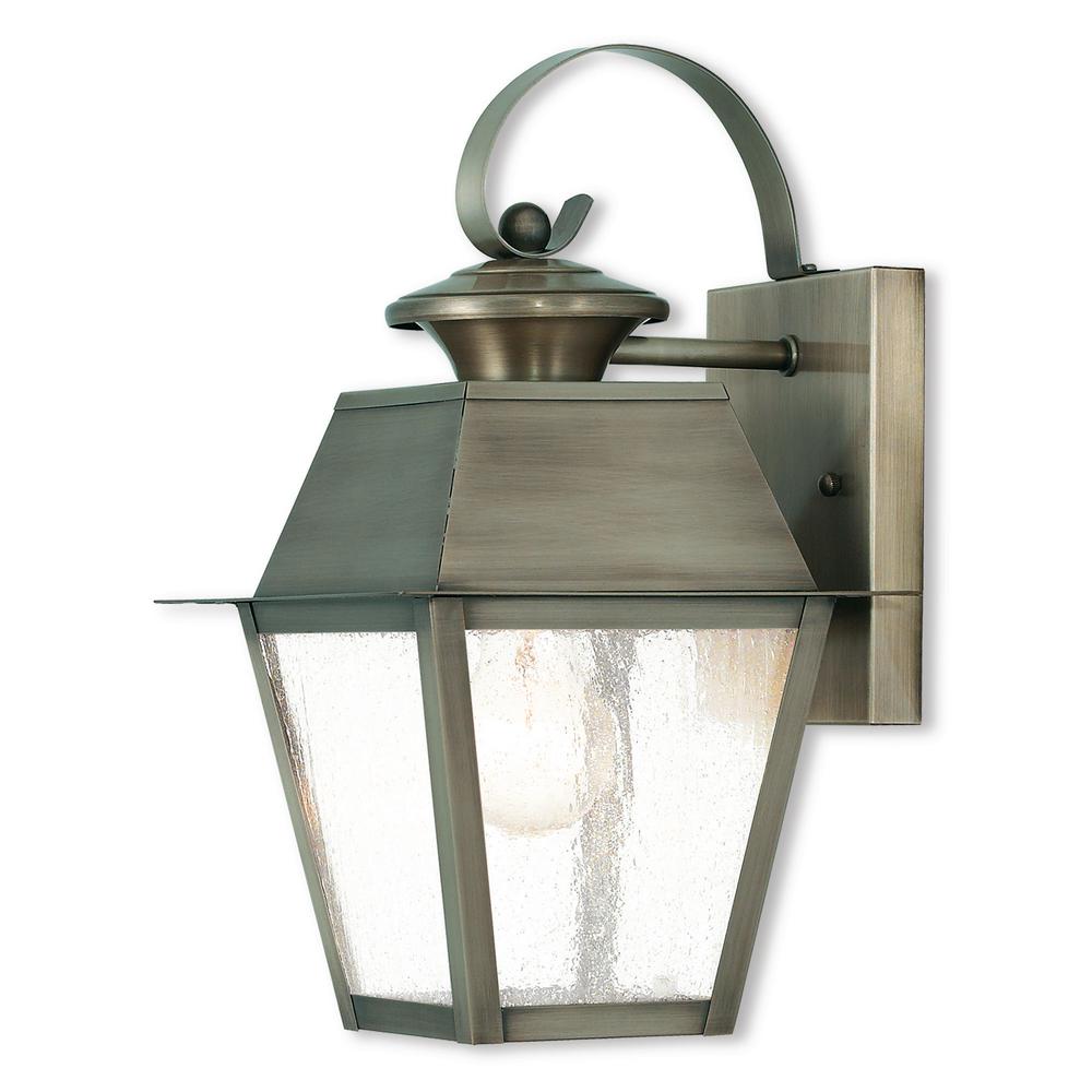 Livex Lighting Mansfield 1 Light Vintage Pewter Outdoor Wall Mount Mansfield 1 Light Vintage Pewter Outdoor Wall Mount Lantern