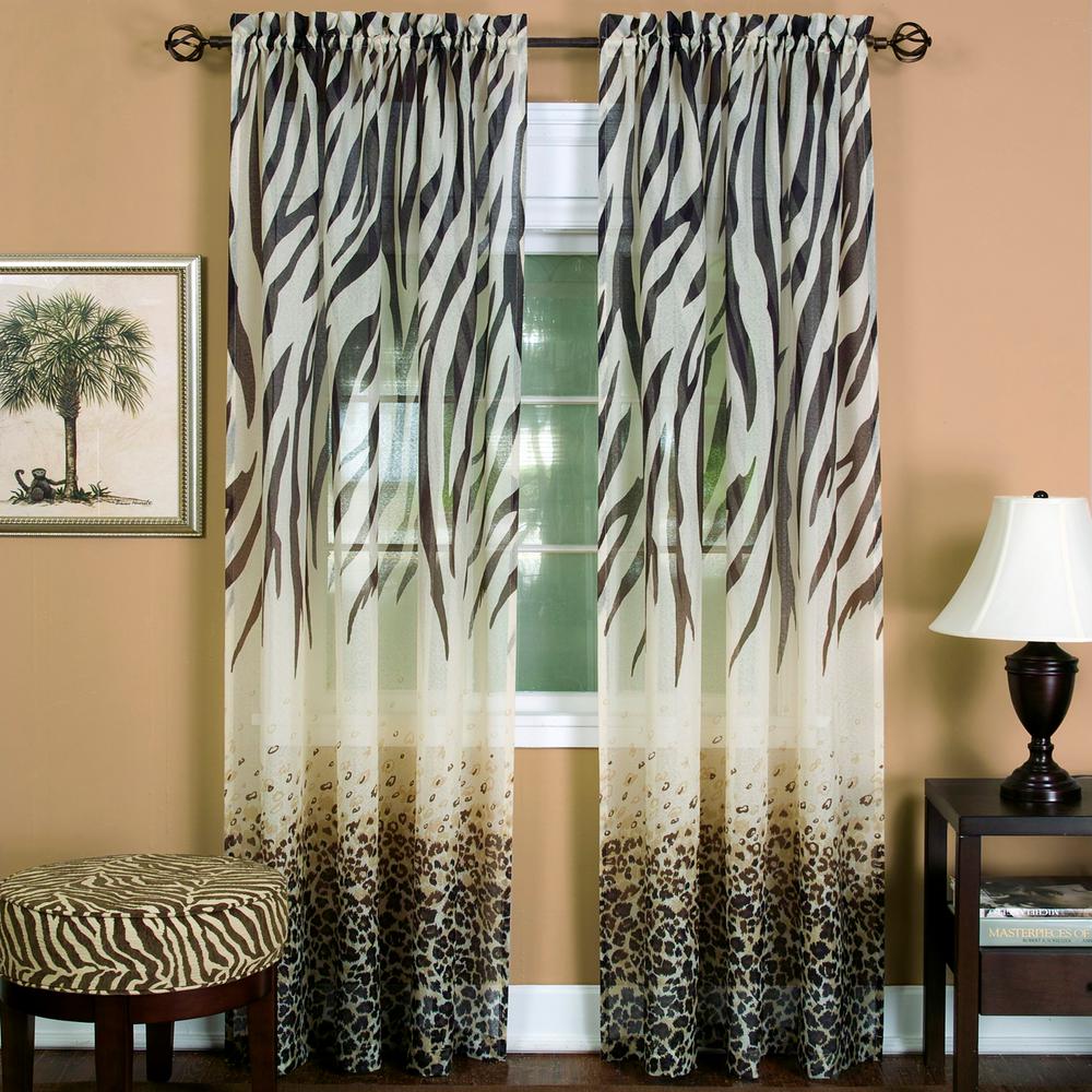 Achim Semi Opaque Brown Kenya Curtain Panel 50 In W X 84 L Achim Semi Opaque Brown Kenya Curtain Panel 50 In W X 84