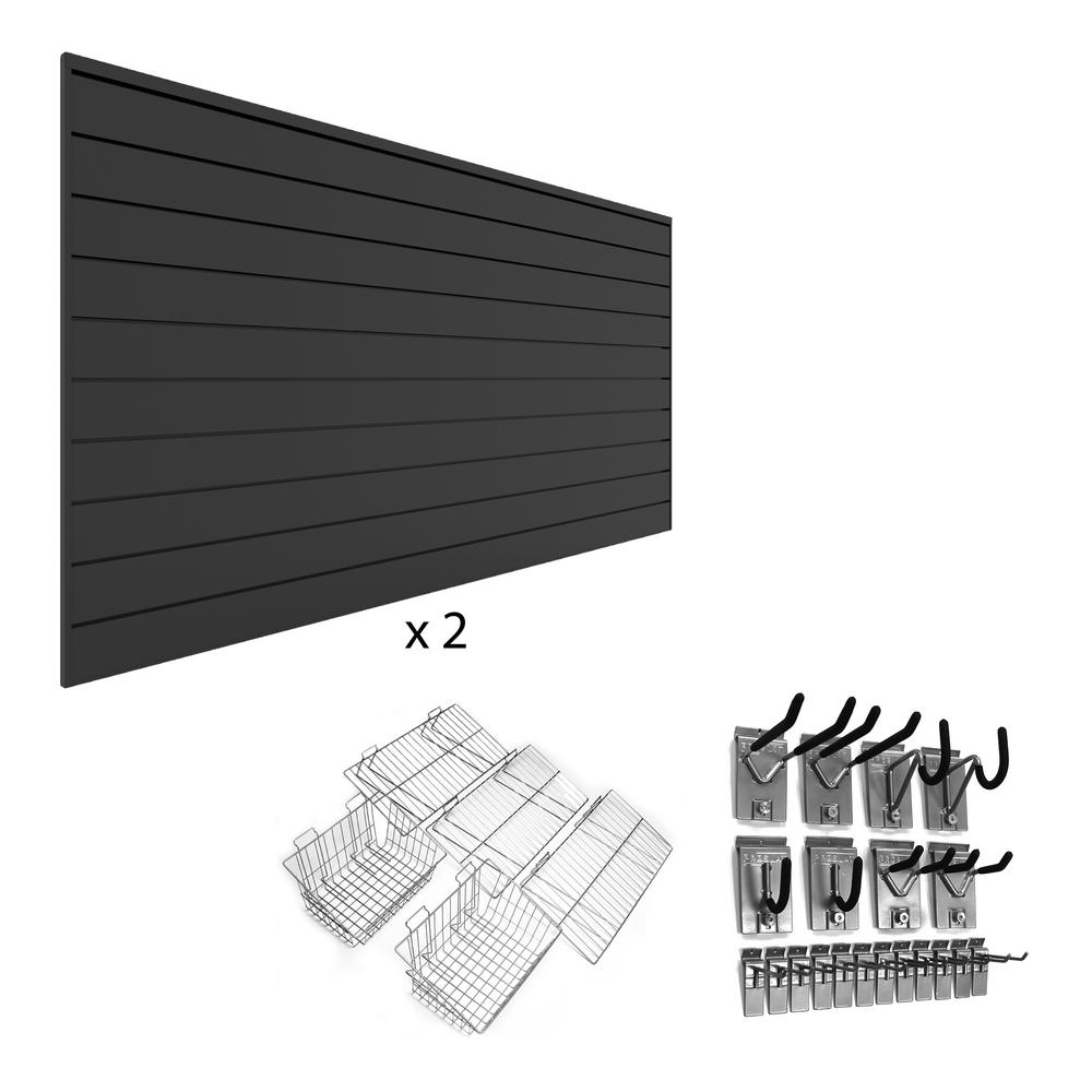 Proslat 8 Panel Set And 20 Piece Hook Kit Bundle Wall Storage Paneling Storage