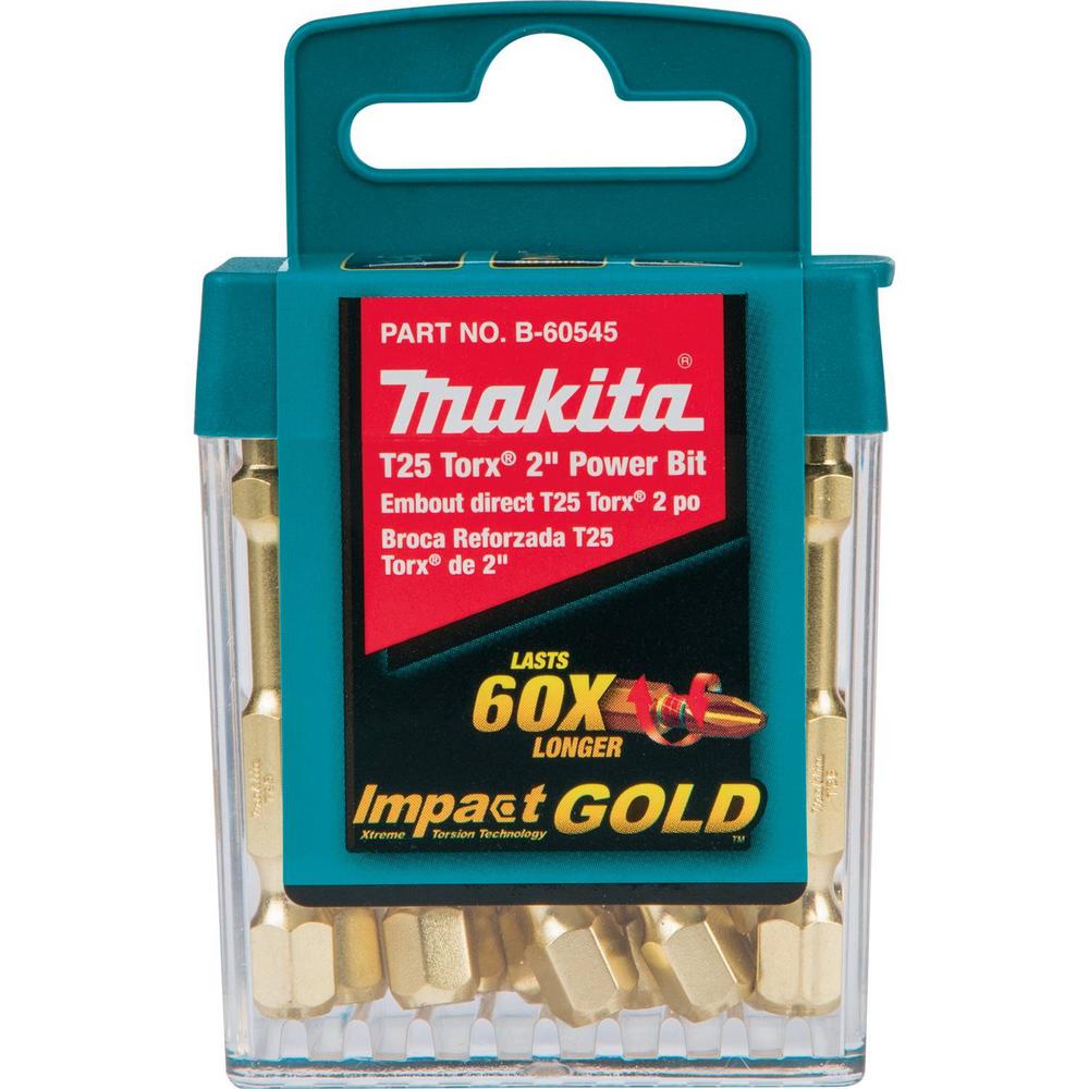 Makita 15 Pack Power Drill Bit 2 in T25 Torx Impact Driver Driving Insert Bits