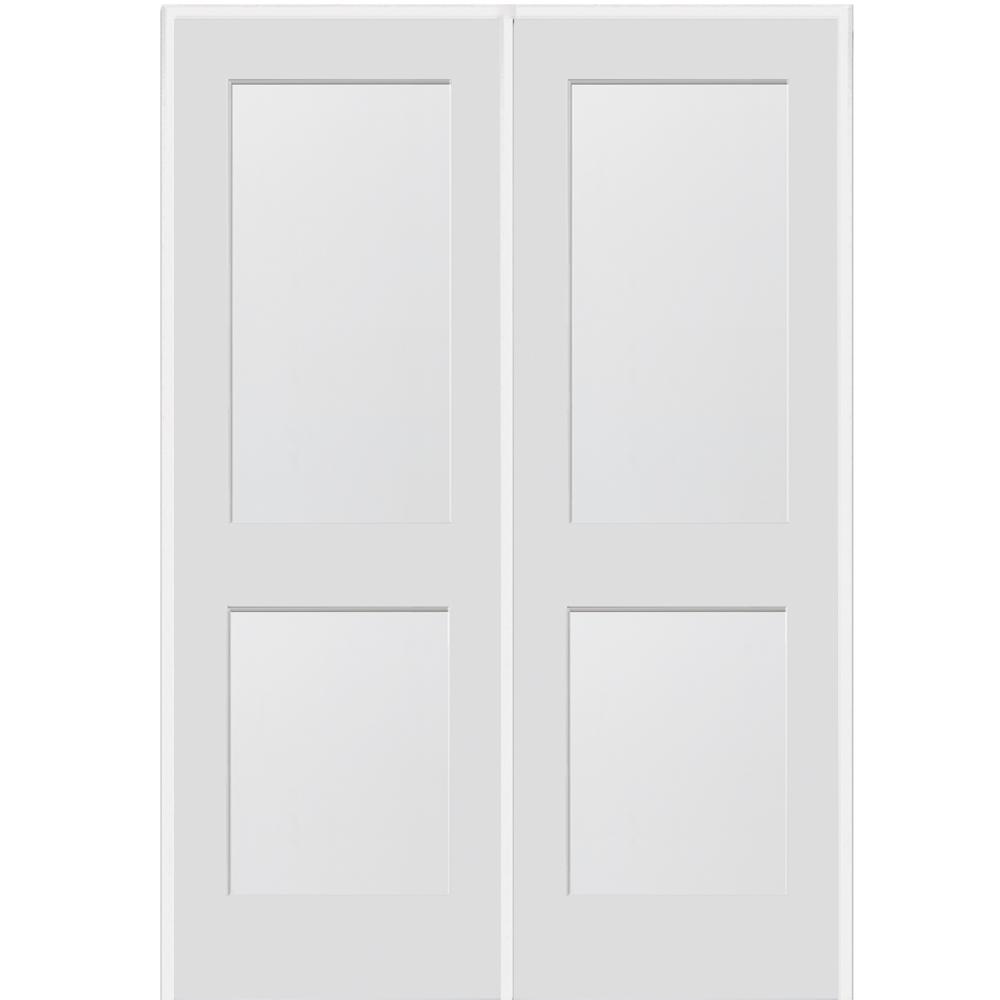 MMI Door 72 in. x 80 in. 2-Panel Flat Square Sticking Primed Composite ...