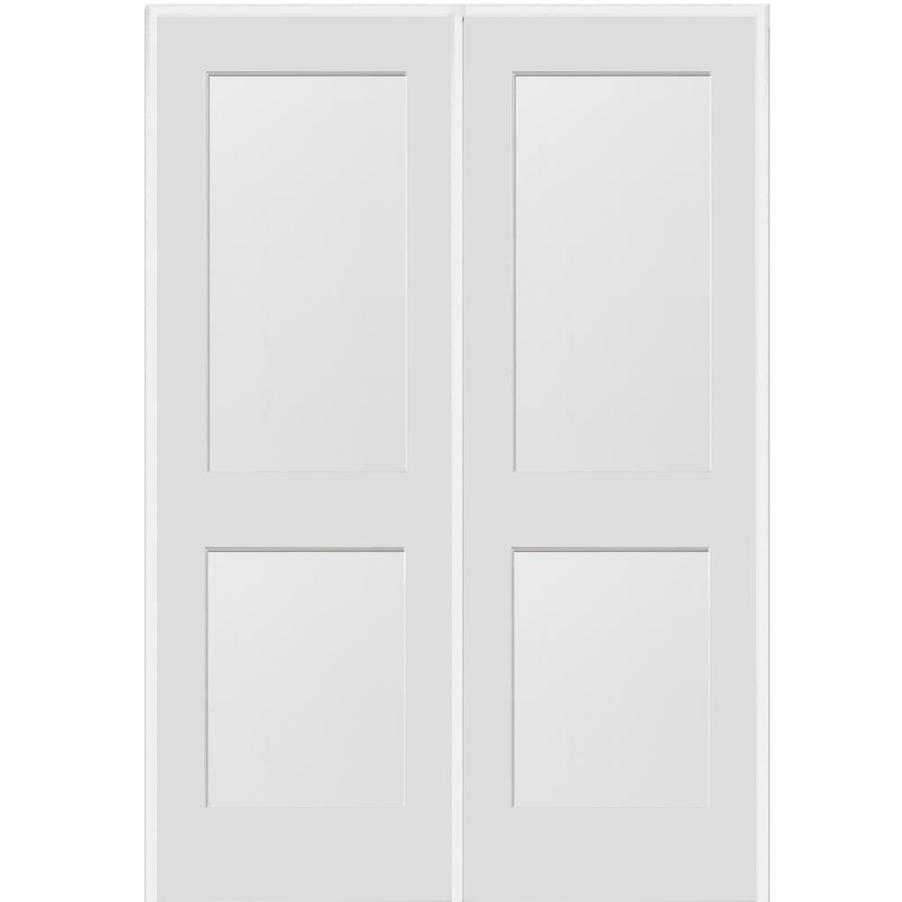 MMI Door 74 in. x 81.75 in. Primed 2-Panel Flat Double ...
