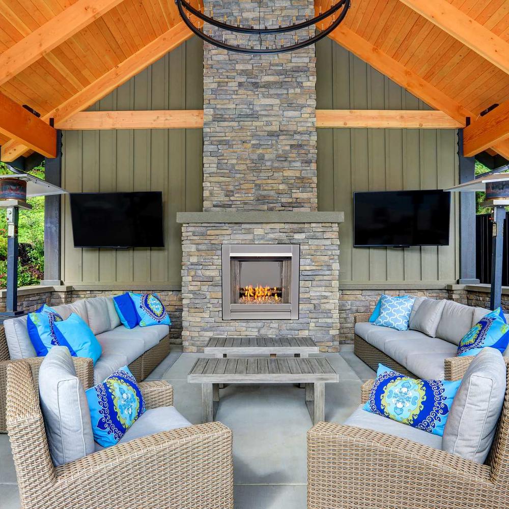 Bluegrass Living Vent Free Stainless Outdoor Gas Fireplace Insert