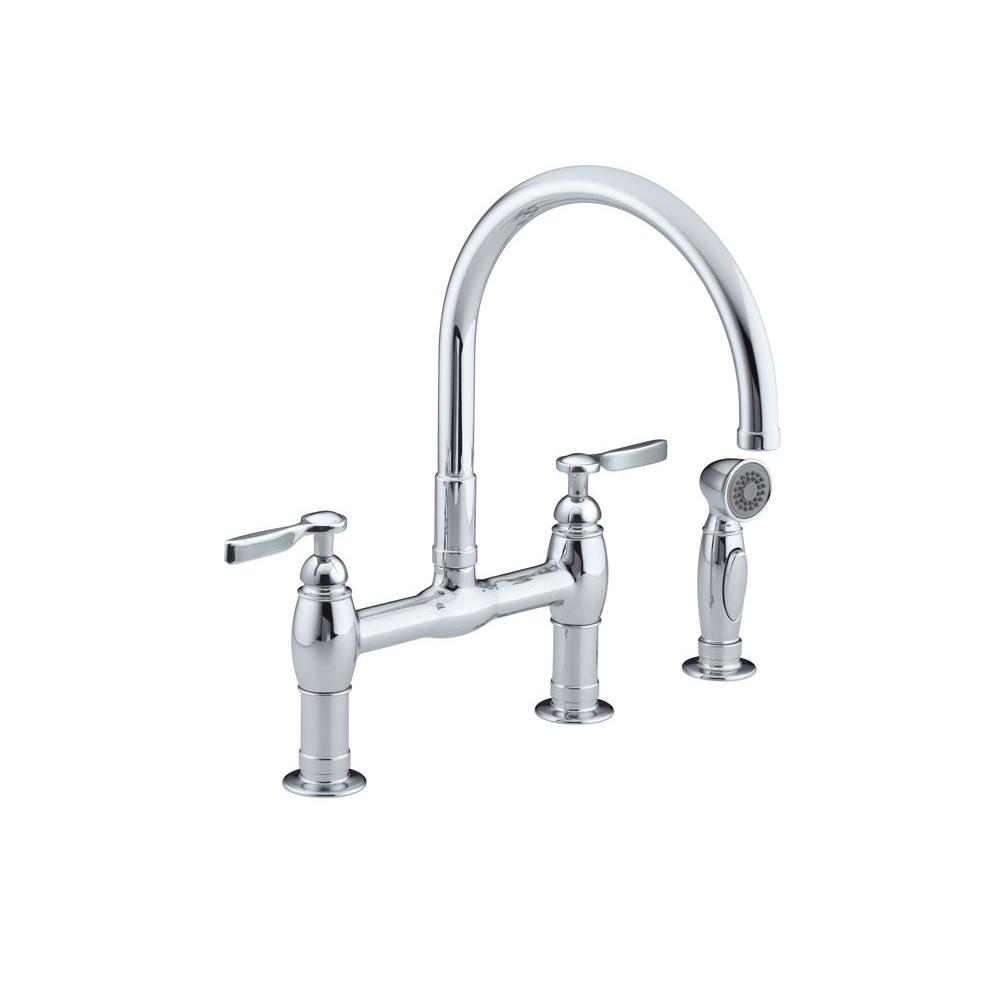 Kohler Double Handle Bridge Faucets Kitchen Faucets The