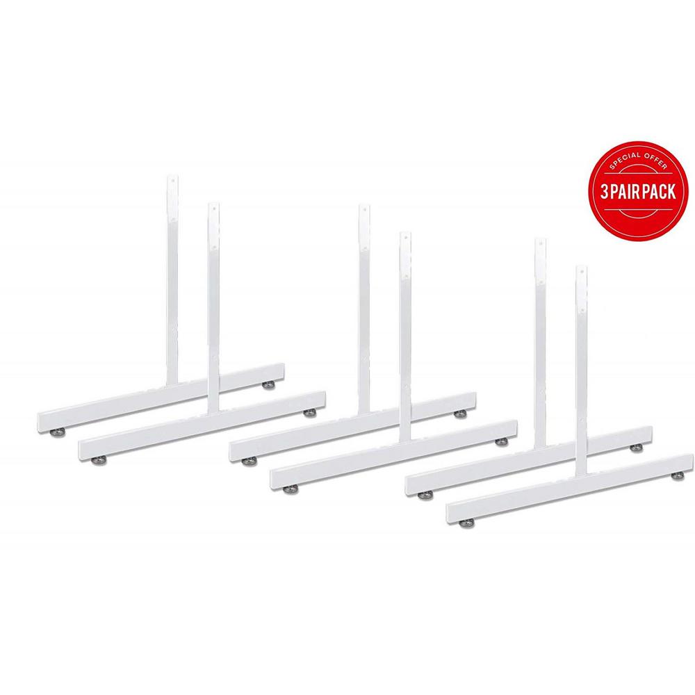 Pack of 12 Econoco Rectangular Tubing Leg for Grid Panel White