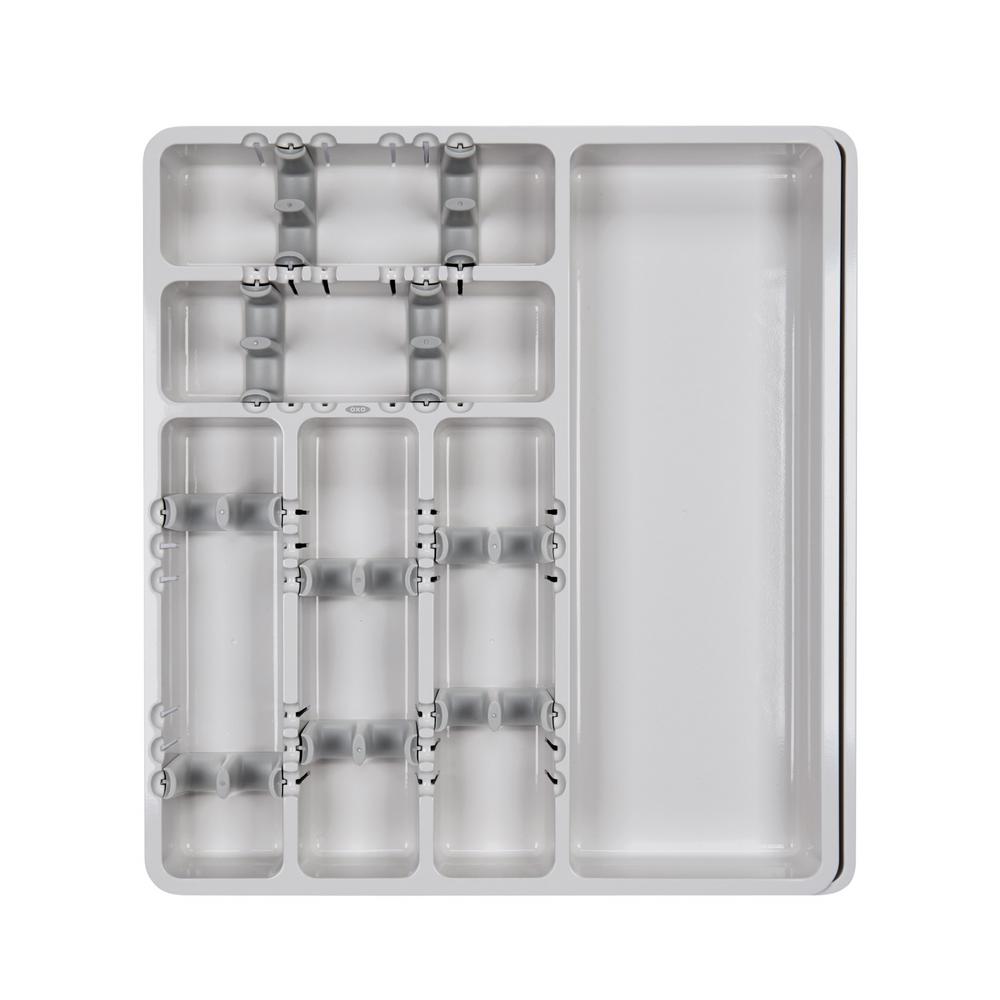 OXO Large Expandable Utensil Organizer in Gray13170520 The Home Depot