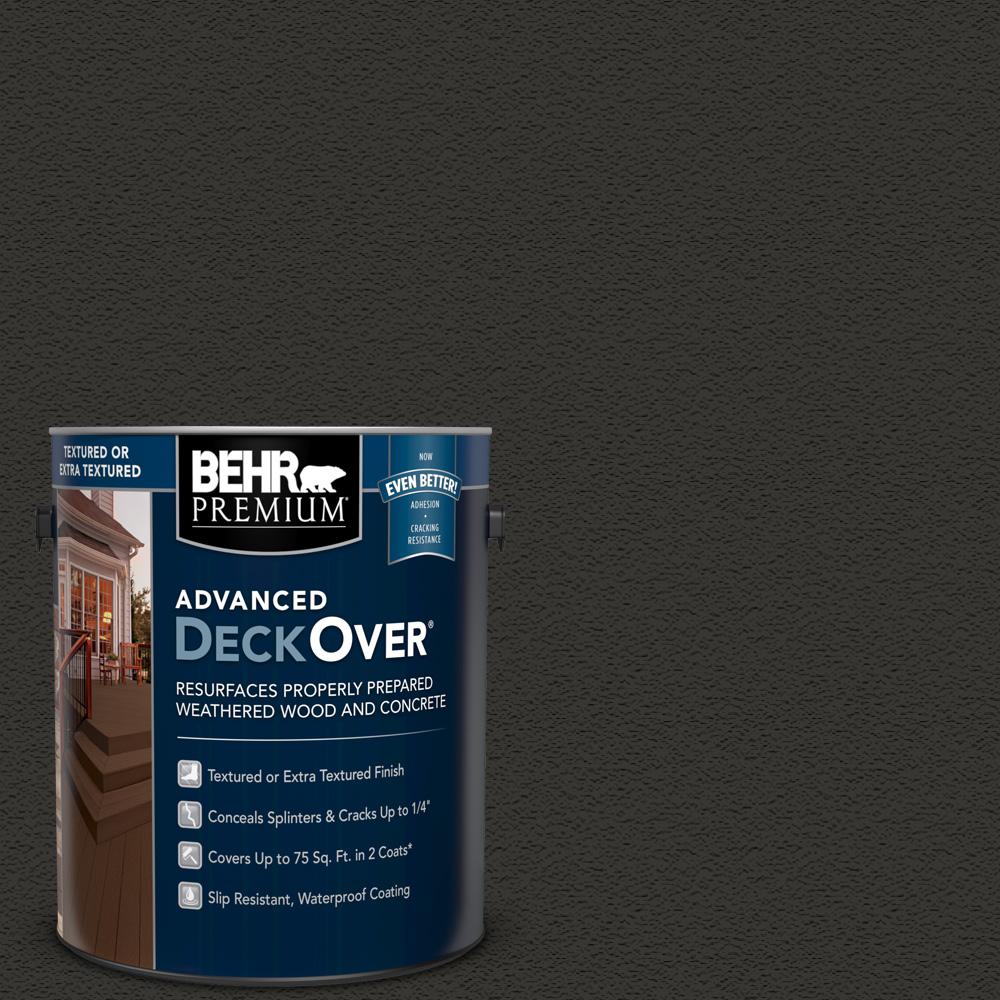Behr Premium Advanced Deckover 1 Gal Sc 102 Slate Textured Solid Color Exterior Wood And Concrete Coating 500501 The Home Depot
