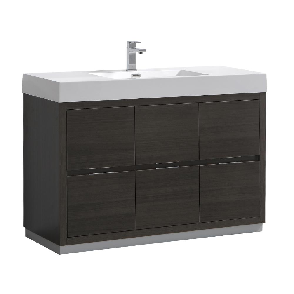 Fresca Valencia 48 In W Bathroom Vanity In Gray Oak With Double Acrylic Vanity Top In White Fcb8448go I The Home Depot