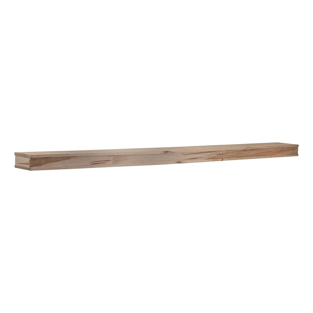Ornamental 60 In Rustic Ambrosia Maple Cap Shelf Mantel Sh Float 03 60wmap The Home Depot